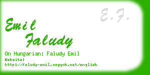 emil faludy business card